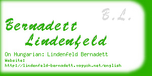 bernadett lindenfeld business card